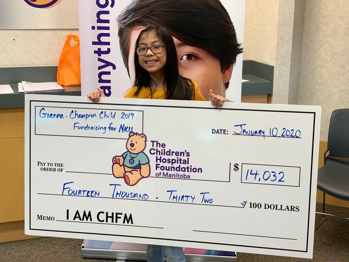 Gianna Eusebio's efforts and fundraising have raised more than $14,000 towards the Children's Hospital.