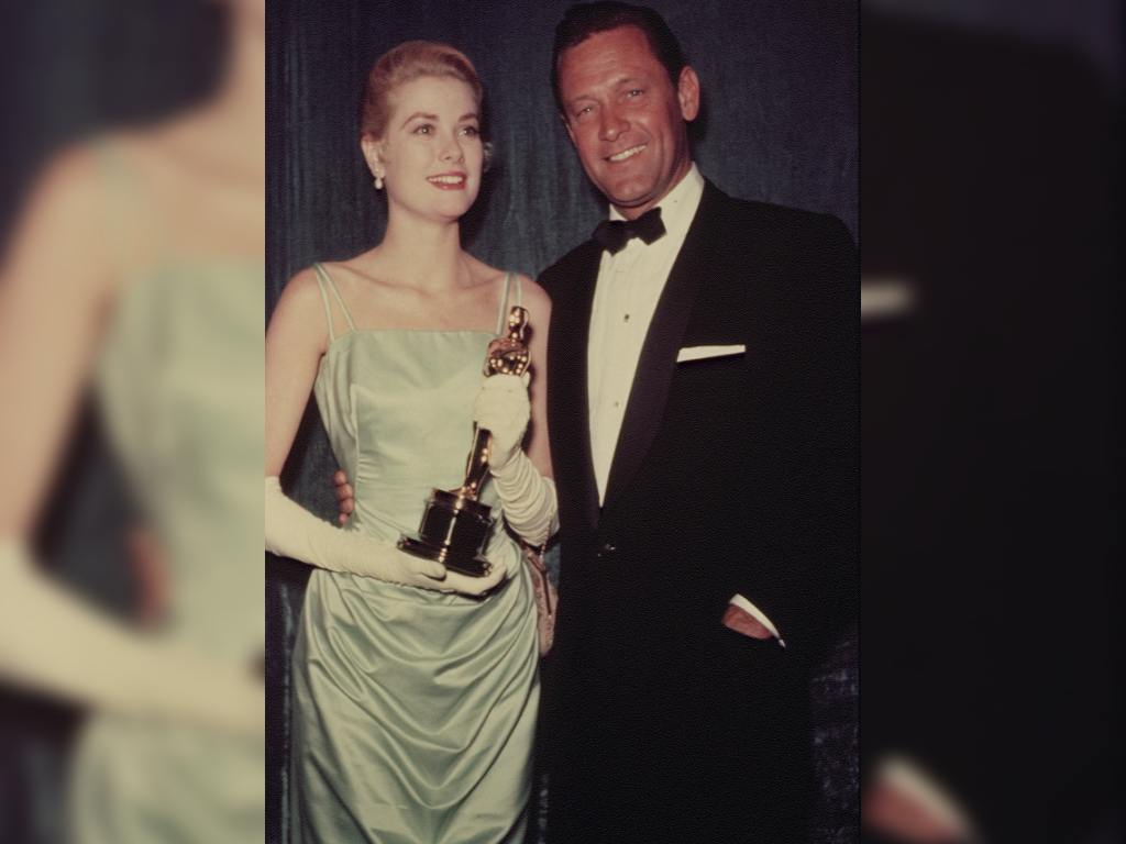 American actors Grace Kelly and William Holden attend the 27th Academy Awards ceremony. Grace Kelly won the best actress Oscar for the movie ‘The Country Girl.’