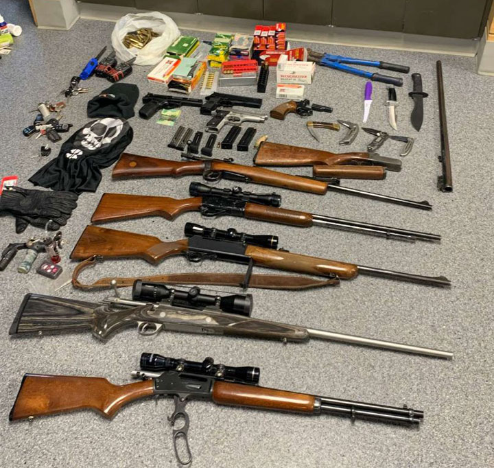 Weapons seized after SUV driven at officer, collides with Sask. gas station: RCMP