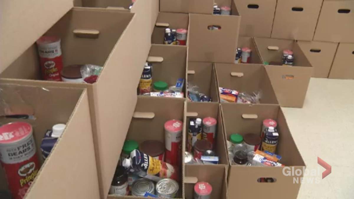 Christmas hampers at the Salvation Army in Peterborough.