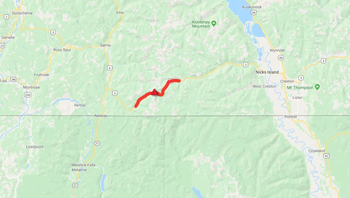 Highway 3's Kootenay Pass is closed because of a high avalanche hazard. 