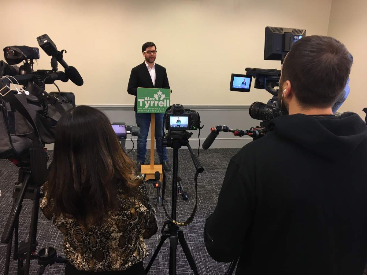 Alex Tyrrell has been leader of the Quebec Green Party since 2013.