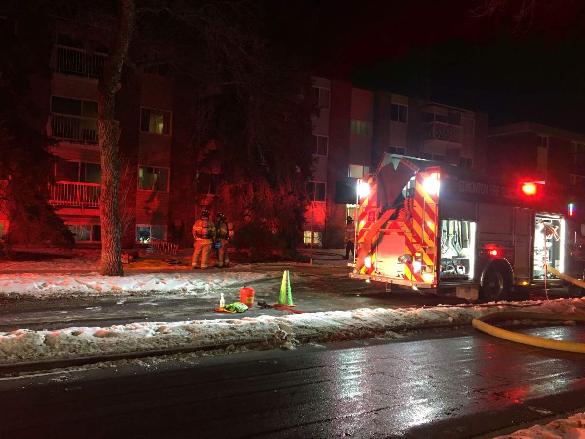 A fire broke out in the Whyte Champagne apartment building at 10625 83 Ave. on Monday, Jan. 6, 2020.