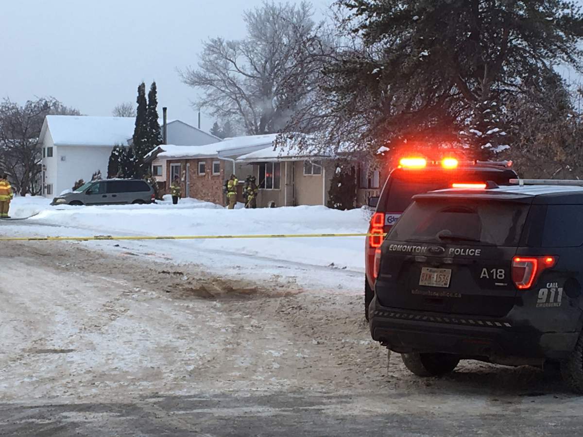 A man was found dead inside a house that caught fire at 10962-157 St. in west Edmonton on Monday, January 27, 2020.