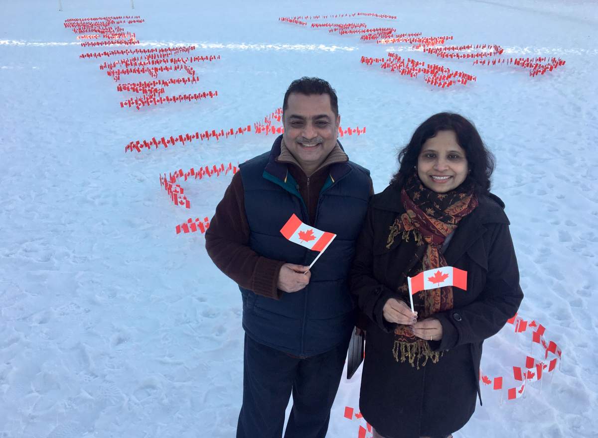 Sanjeev and Sangeeta Chawla are celebrating 2020 with a display honouring Canada.