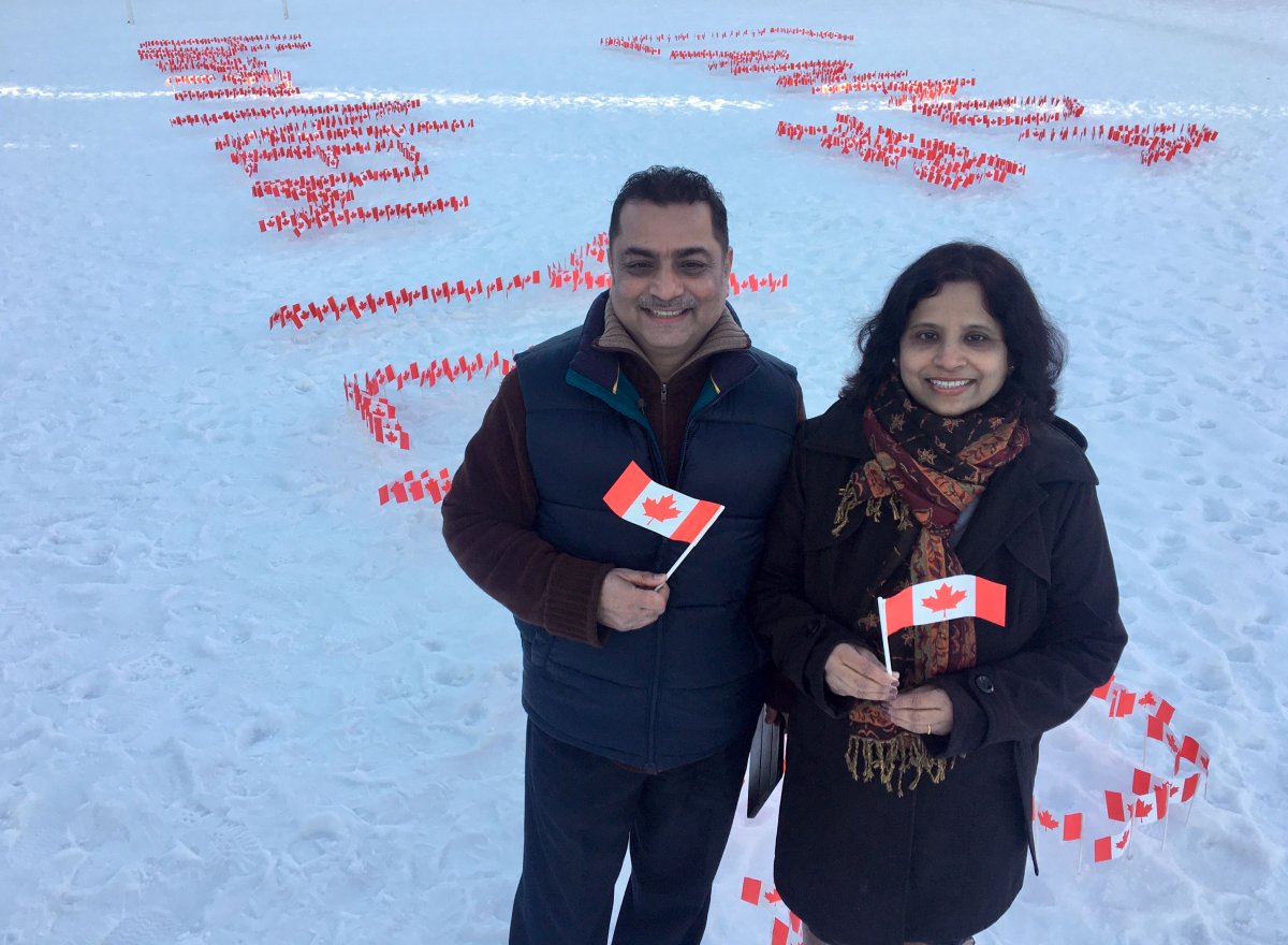 Sanjeev and Sangeeta Chawla are celebrating 2020 with a display honouring Canada.