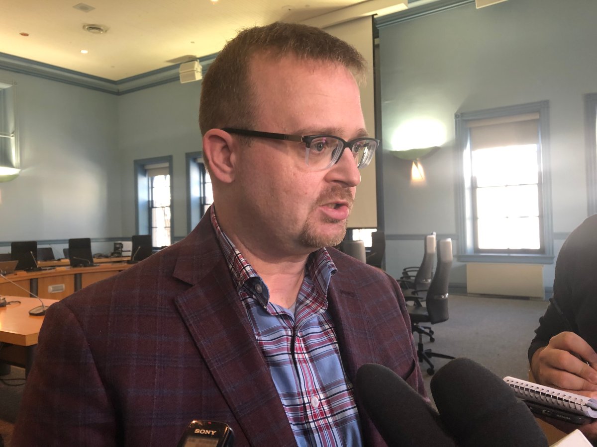 Cumberland Coun. Stephen Blais speaks to reporters at Ottawa City Hall on Nov. 13, 2019.