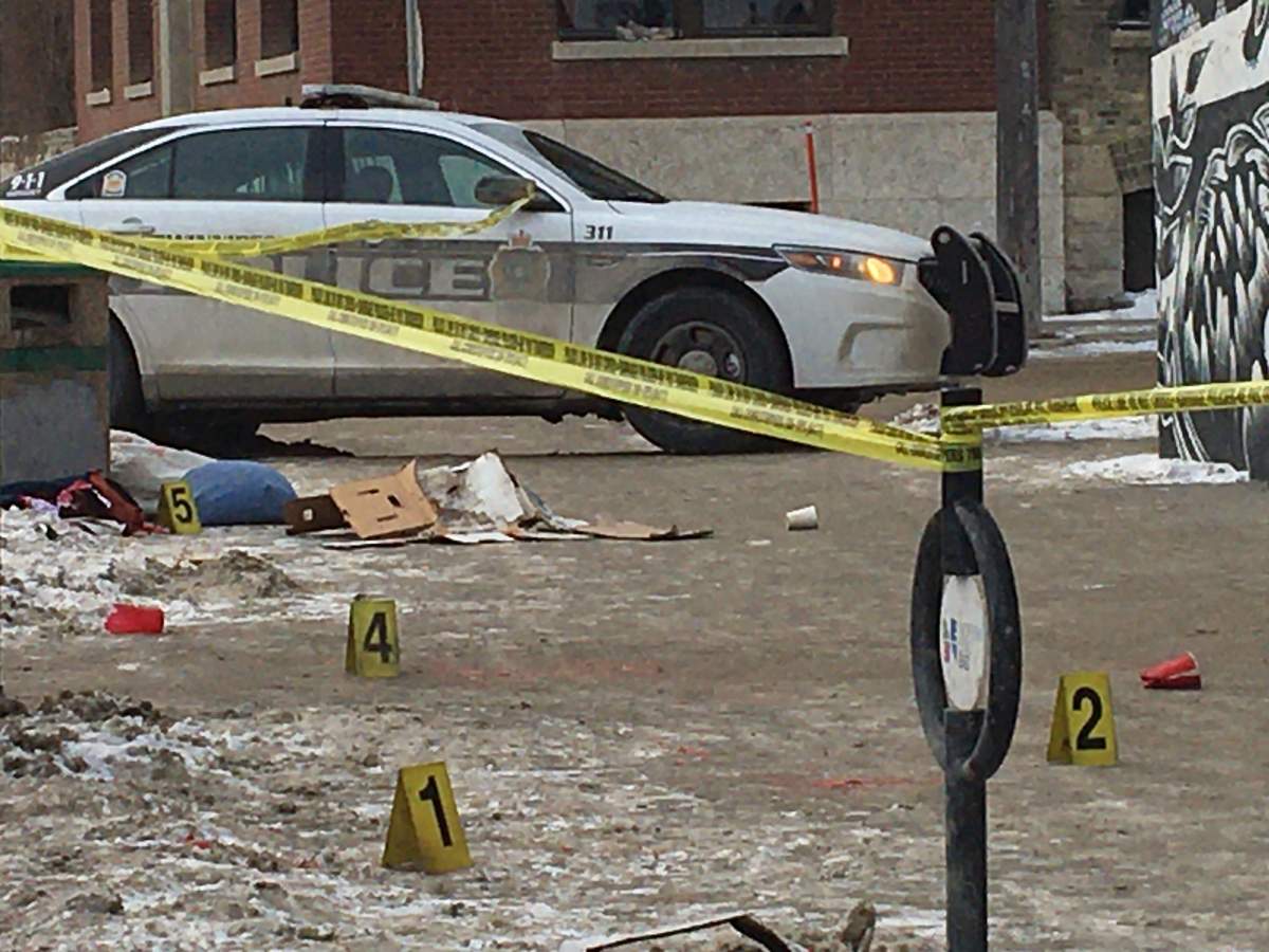 Police were involved in an ongoing investigation Tuesday morning in front of the New West Hotel.