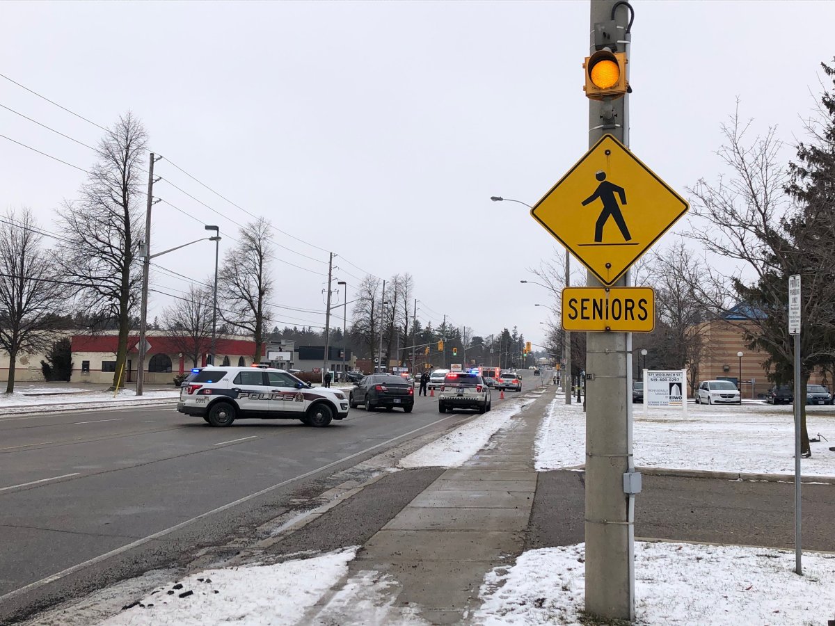 Guelph police say a pedestrian was struck by an SUV outside of the Evergreen Seniors Community Centre on Tuesday morning. 