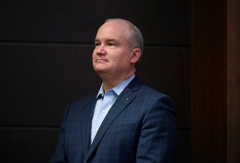 Conservative MP Erin O’Toole listens during the Conservative caucus retreat on Parliament Hill in Ottawa, on Jan. 24, 2020.