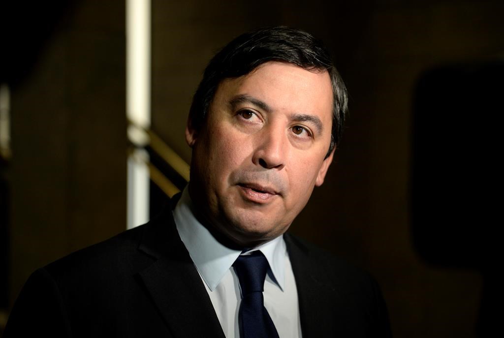 Conservative MP Michael Chong speaks to reporters as she arrives for a Conservative caucus retreat on Parliament Hill in Ottawa, on Friday, Jan. 24, 2020. Chong says he's not running for leadership of his party. THE CANADIAN PRESS/Justin Tang.
