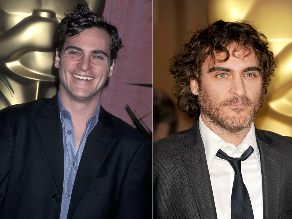 (L-R): Actor Joaquin Phoenix attends the 73rd Annual Academy Awards Nominees Luncheon in March 2001 and the 85th Academy Awards Nominations Luncheon at in February 2013 (Photo by Ron Galella, Ltd./Getty Images)
