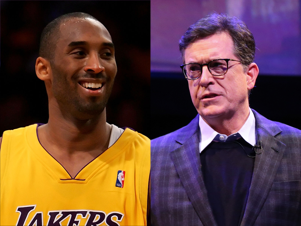 (L-R) The late Kobe Bryant and ‘Late Show’ host Stephen Colbert.