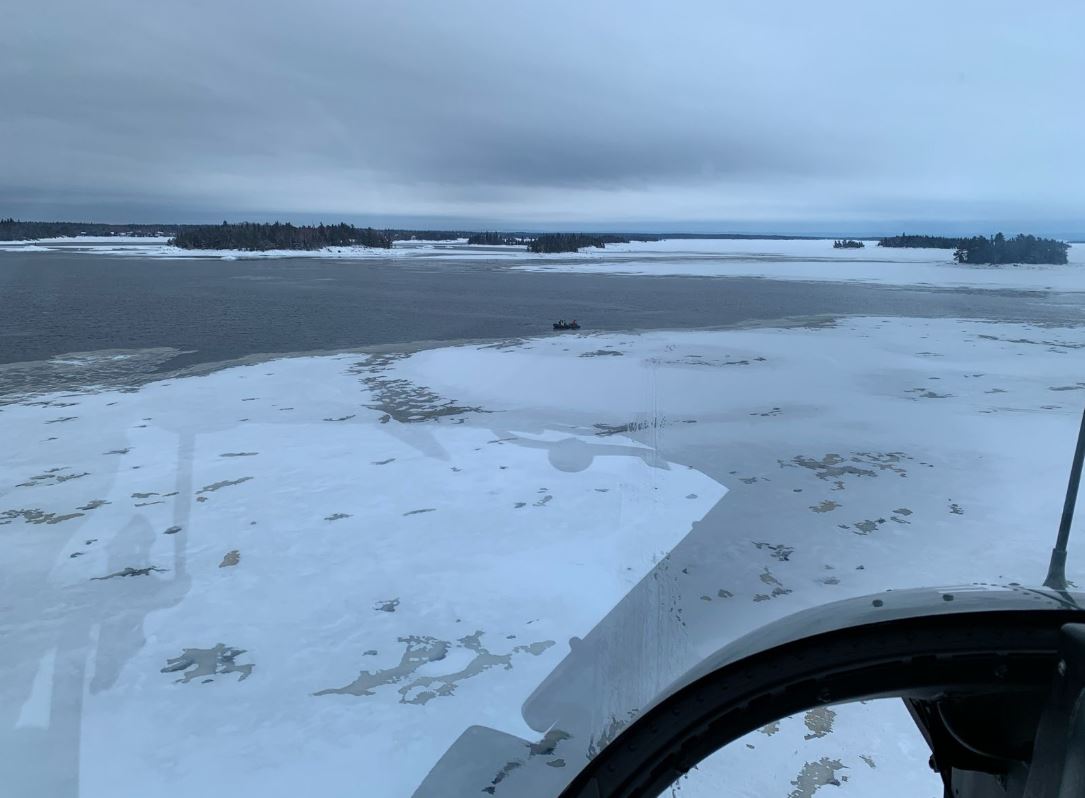 Both victims, whose bodies were found more than three kilometres from where the initial search began, went missing last Tuesday along with four others when their snowmobiles broke through the ice and plunged into the lake.