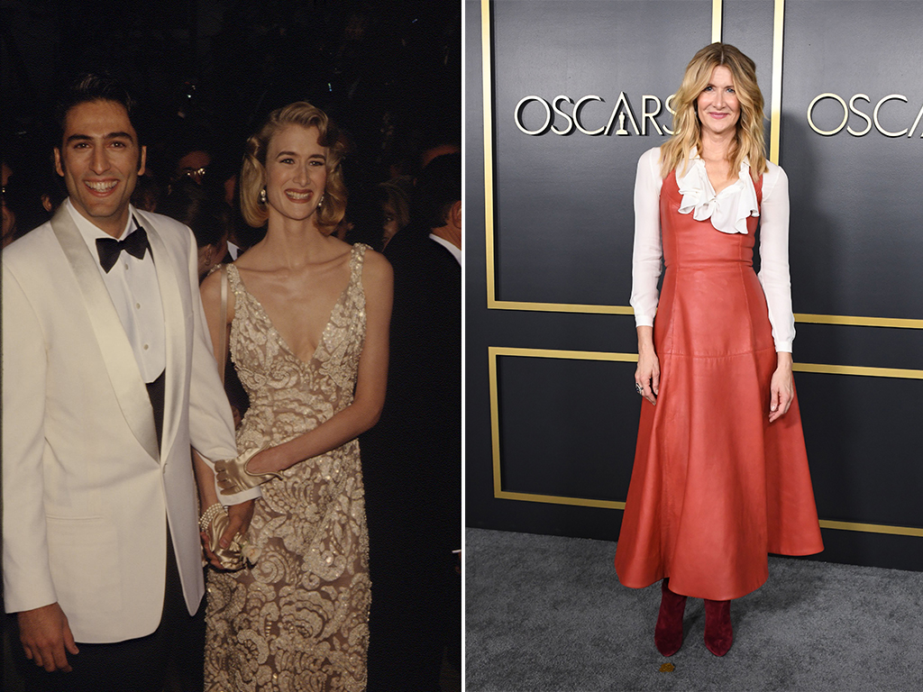 (L-R): Laura Dern attends the 64th Annual Academy Awards in March 1992 and he 2020 Oscars Nominees Luncheon in January 2020. (Photo by Frank Trapper/Corbis/Getty Images)