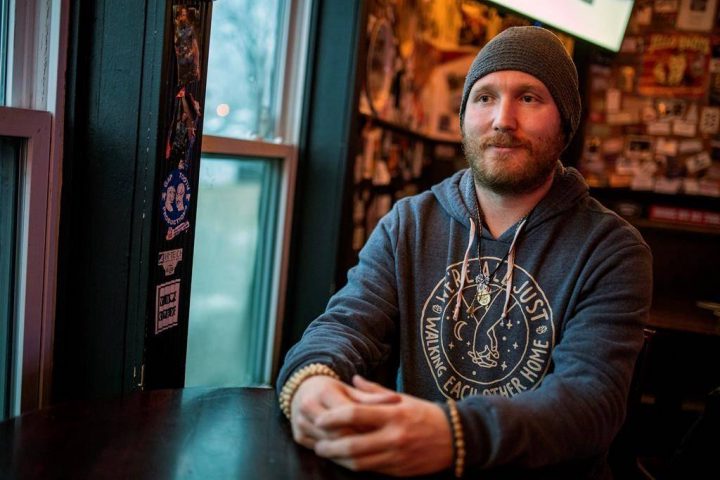 Chris Beaudry, former Humboldt Broncos assistant coach, sits for a photograph at Leo's Tavern in Saskatoon on Wednesday, Jan. 29, 2020.