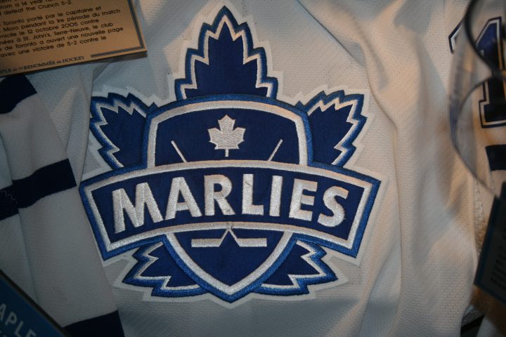 File photo of a Toronto Marlies jersey.
