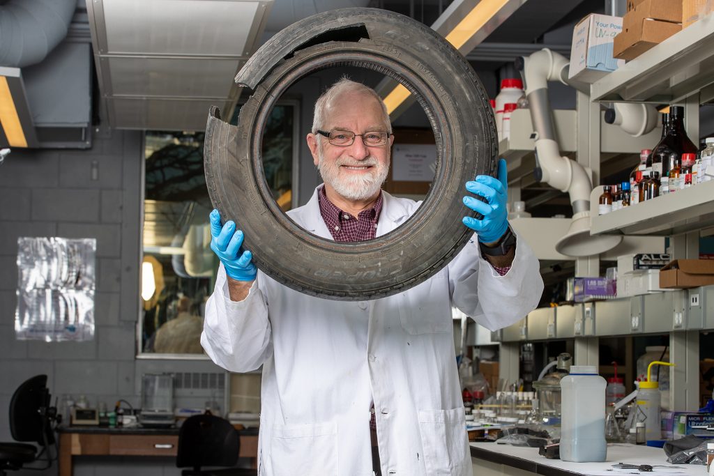 McMaster University professor Michael Brook says tires are "difficult to break down and recycle.".