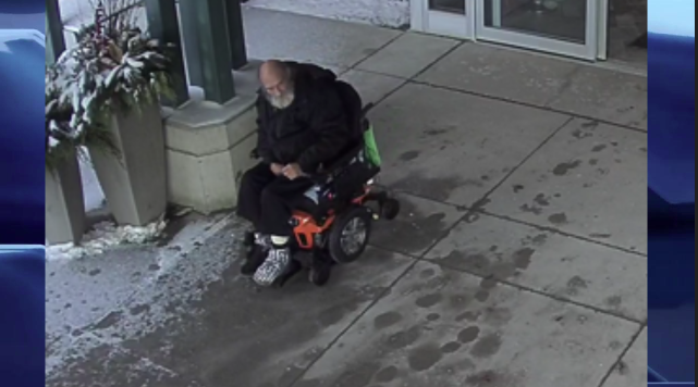 Police say Joseph Mueller operates a black and orange motorized wheelchair and currently has a cast on his left leg.