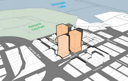 Three high-rises proposed for Leon Avenue, Kelowna - image