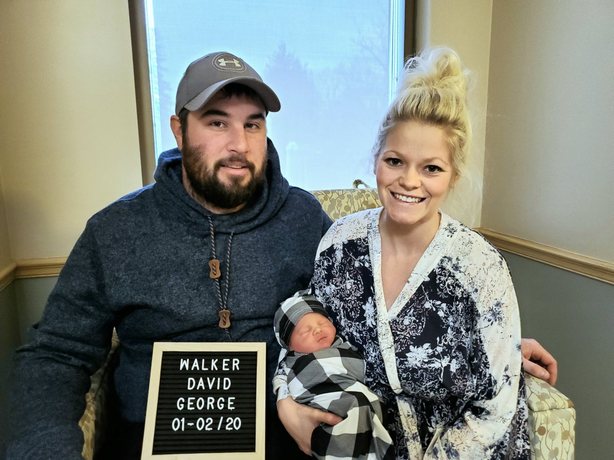 Walker George, son of Matt and Chantel George, was the first baby of the new year born at Ross Memorial Hospital in Lindsay.