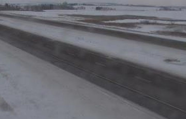 A view of Highway 16 east of Highway 41 near Vermilion, Alta., at 3:28 p.m. on Friday. 