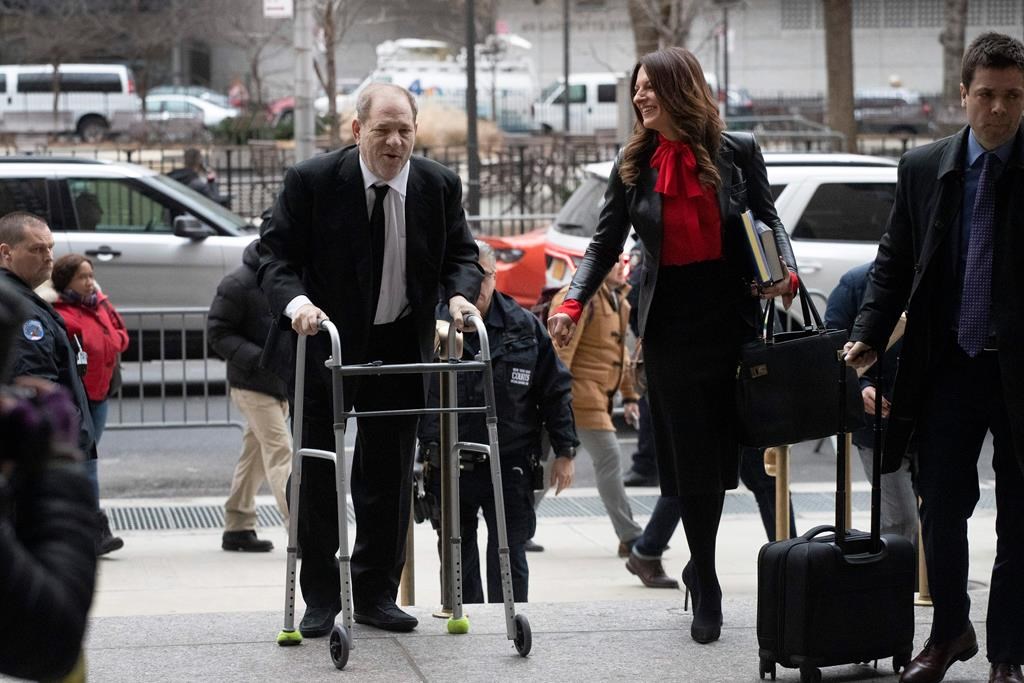 Harvey Weinstein arrives at court with his attorney Donna Rotunno to attend jury selection for his sexual assault trial, Friday, Jan. 10, 2020 in New York.