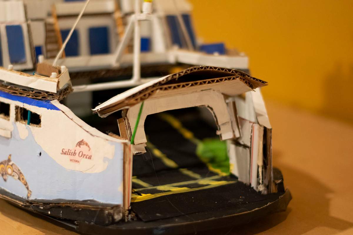 A close-up of one of Josh Yeung’s BC Ferries models.