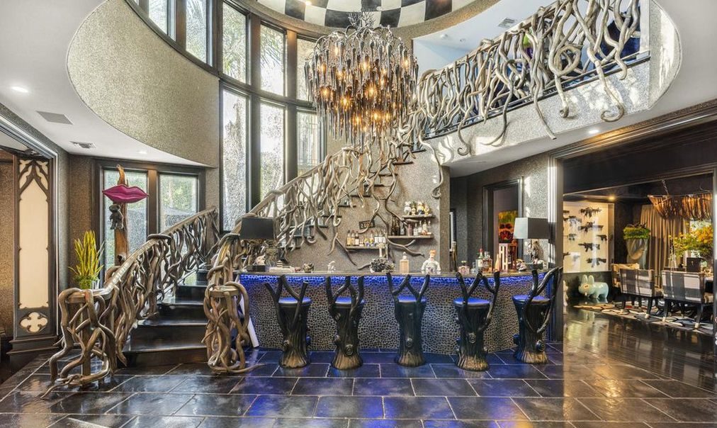 A staircase is shown in the McGraw Family Trust’s California villa.