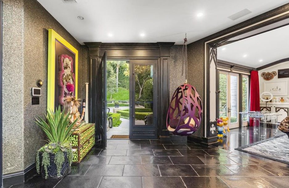 An entryway is shown in this home owned by the McGraw Family Trust in California.