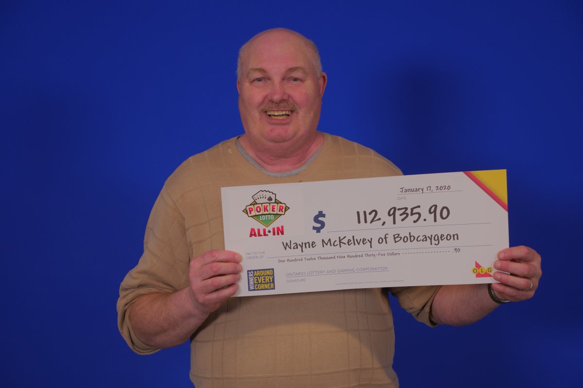 Wayne McKelvery of Bobcaygeon won more than $112,000 on the Poker All In lottery ticket.