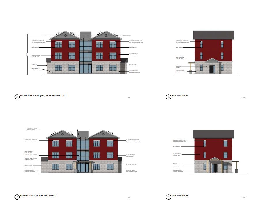 The developer is proposing to build two, three-storey buildings with a total of 12 rental units on the former church-owned land in Portsmouth Village.