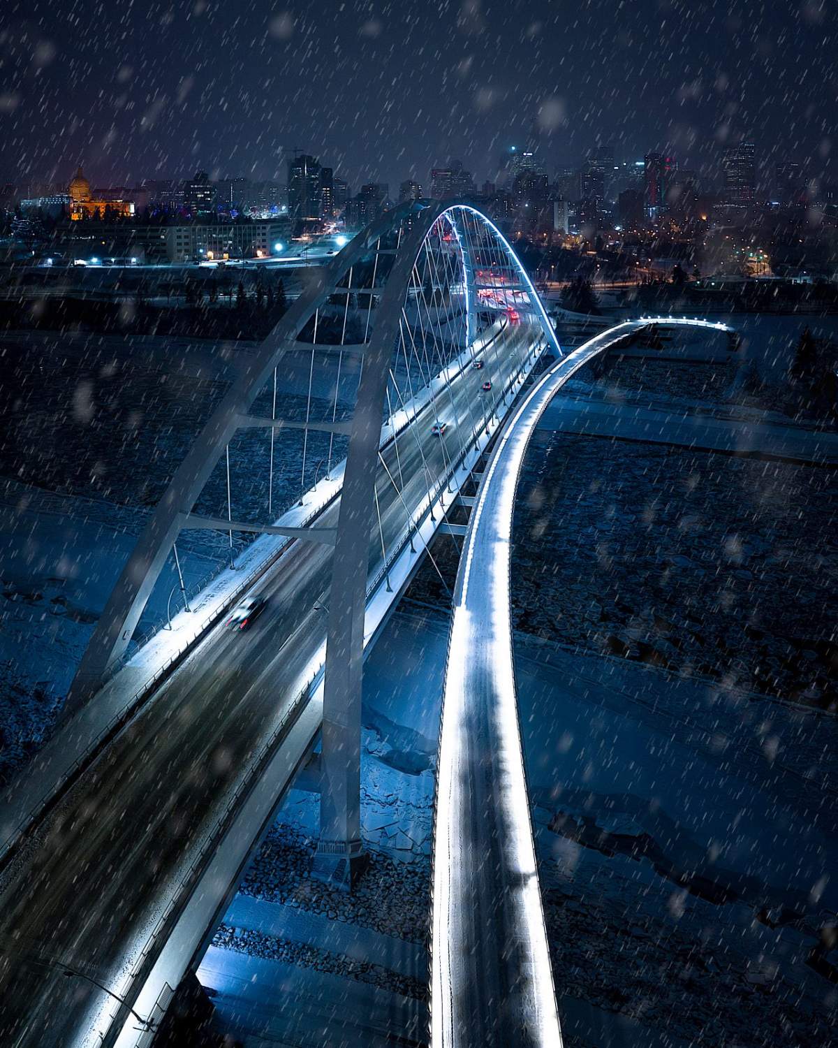 Our gateway into Downtown! Of course it wouldn’t be Edmonton without snow by Ryan Purdy