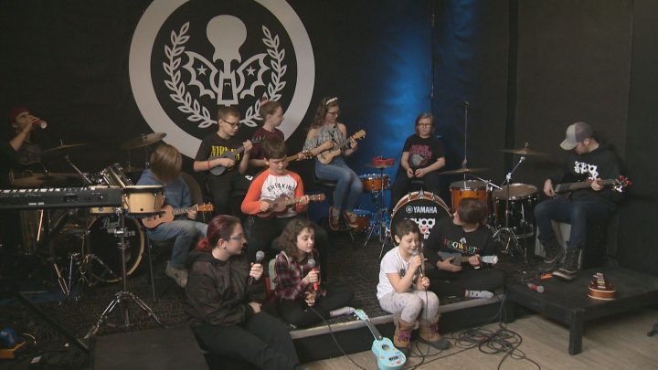 A three-day camp teaches beginners the basic notes and hand placements for ukulele, eventually building up to a setlist made up of rock classics.