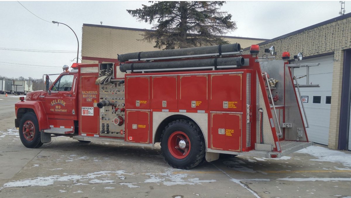 Pictured is the firetruck Selkirk will be donating to a South American community.