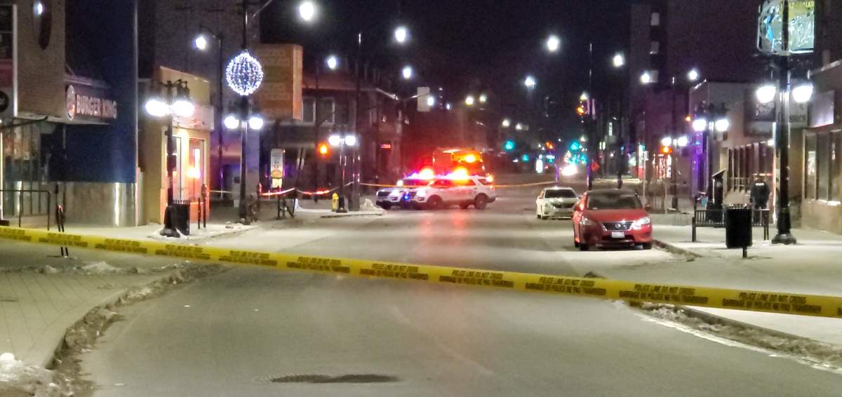 Princess Street was closed between Division and Barrie streets following a reported fight that left one man in serious condition.