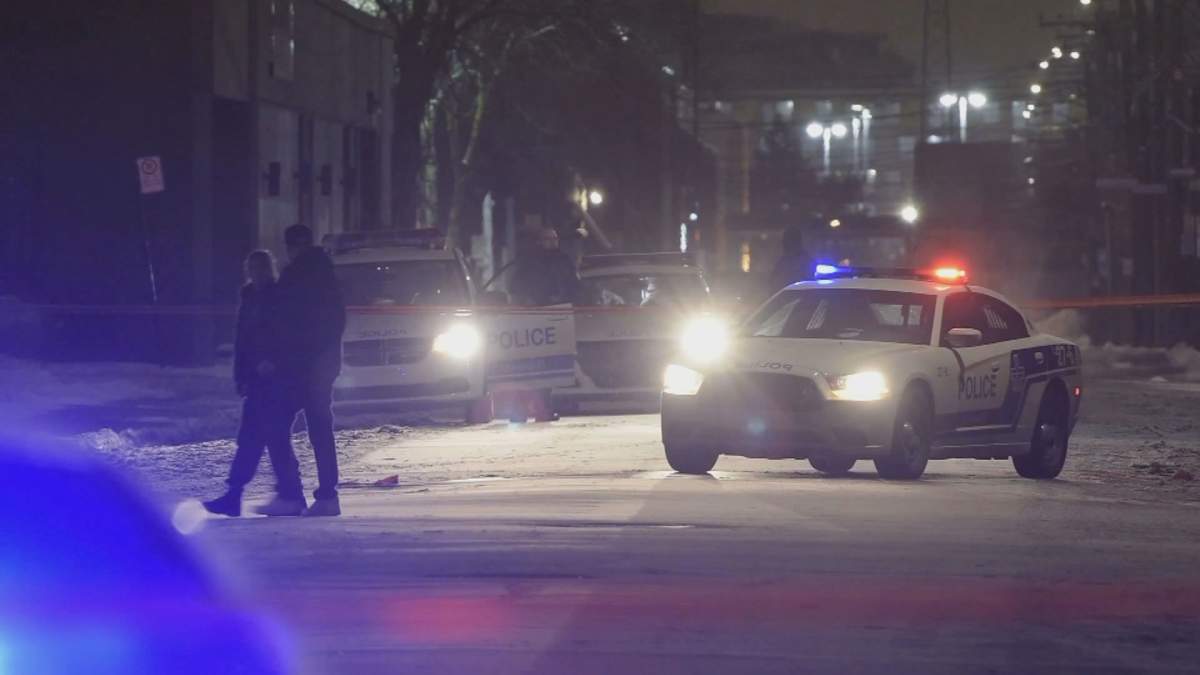 Montreal police respond to a report of shots fired in Ahuntsic-Cartierville on Thursday, Jan. 16, 2020.