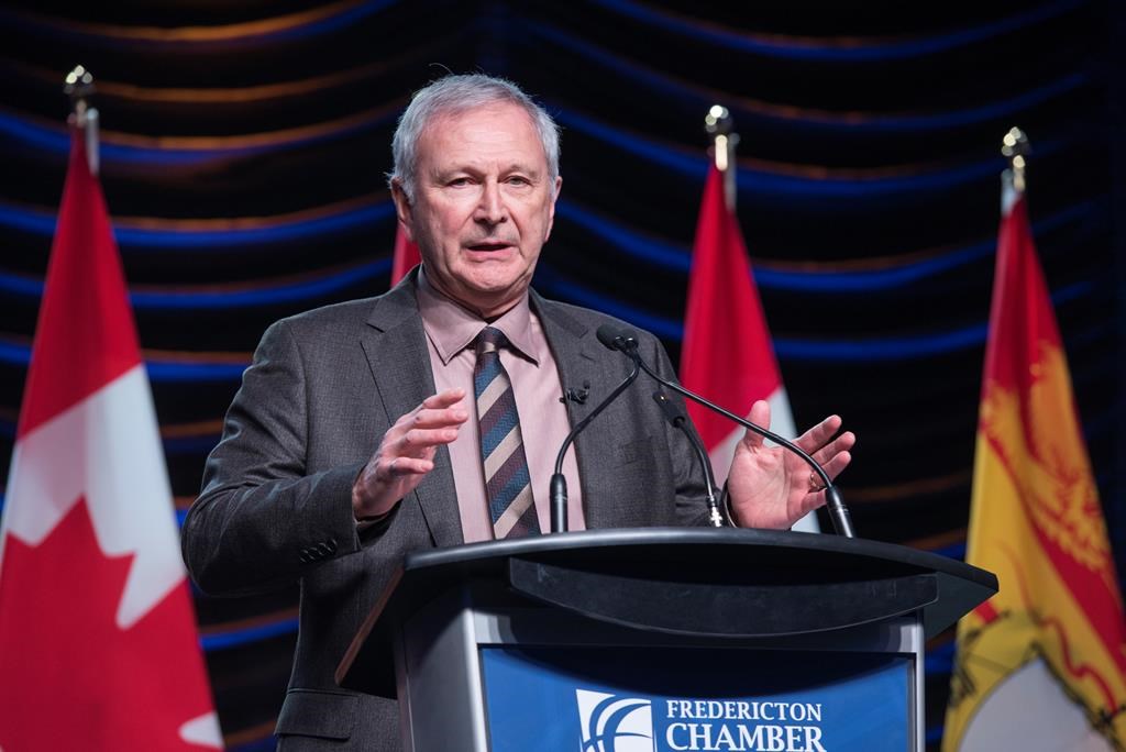 New Brunswick Premier Blaine Higgs delivers the State of the Province address in Fredericton on Thursday January 30, 2020.