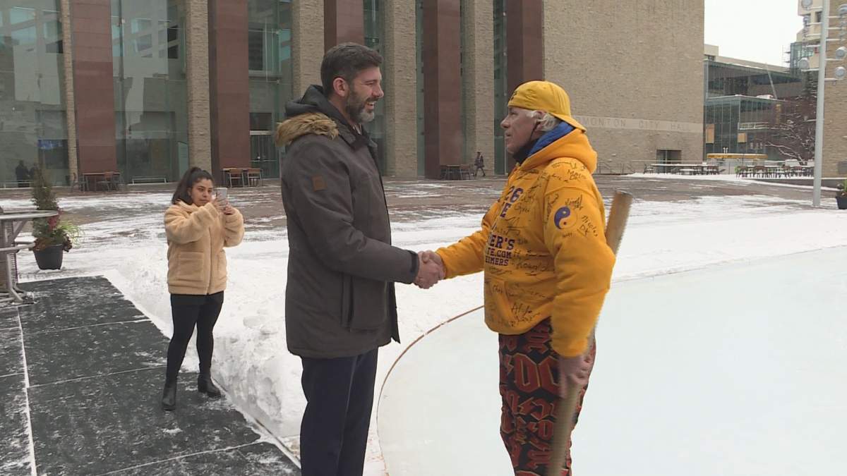 Edmonton Mayor Don Iveson meets Stephen McNeil at city hall.
