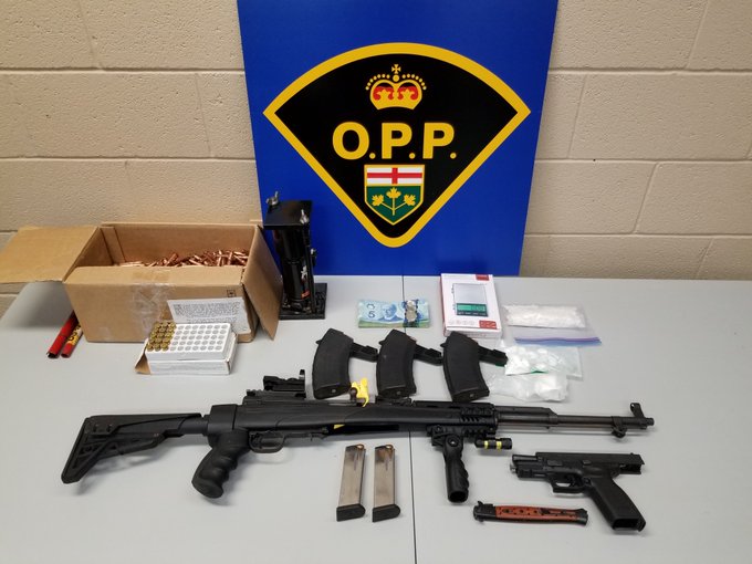 OPP seized several firearms and a large amount of illicit drugs, following two search warrants executed in the Smiths Falls area.
