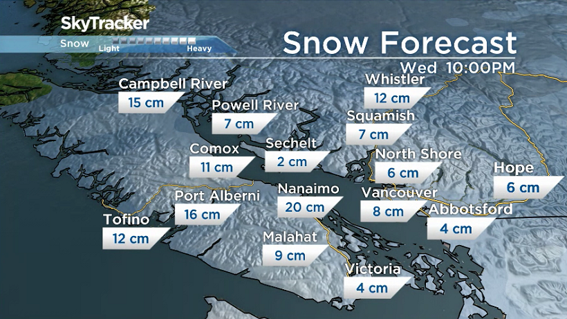 More snow expected for B.C.’s South Coast Tuesday night - image