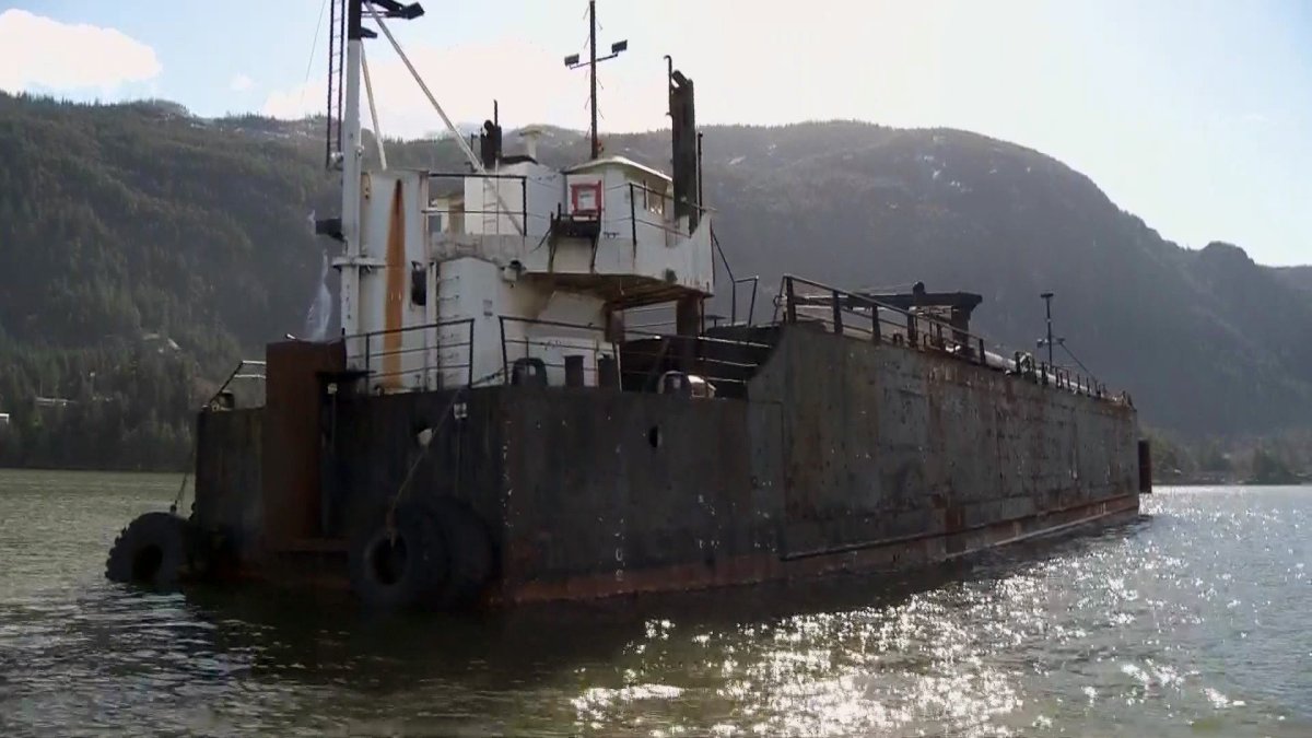The MV Spudnik seen in Howe Sound after breaking free of its moorings in November, 2014. 