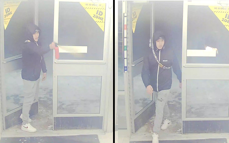 Portage la Prairie RCMP released photos of four people wanted after a 7-Eleven was robbed Tuesday. This is one of four suspects wanted.
