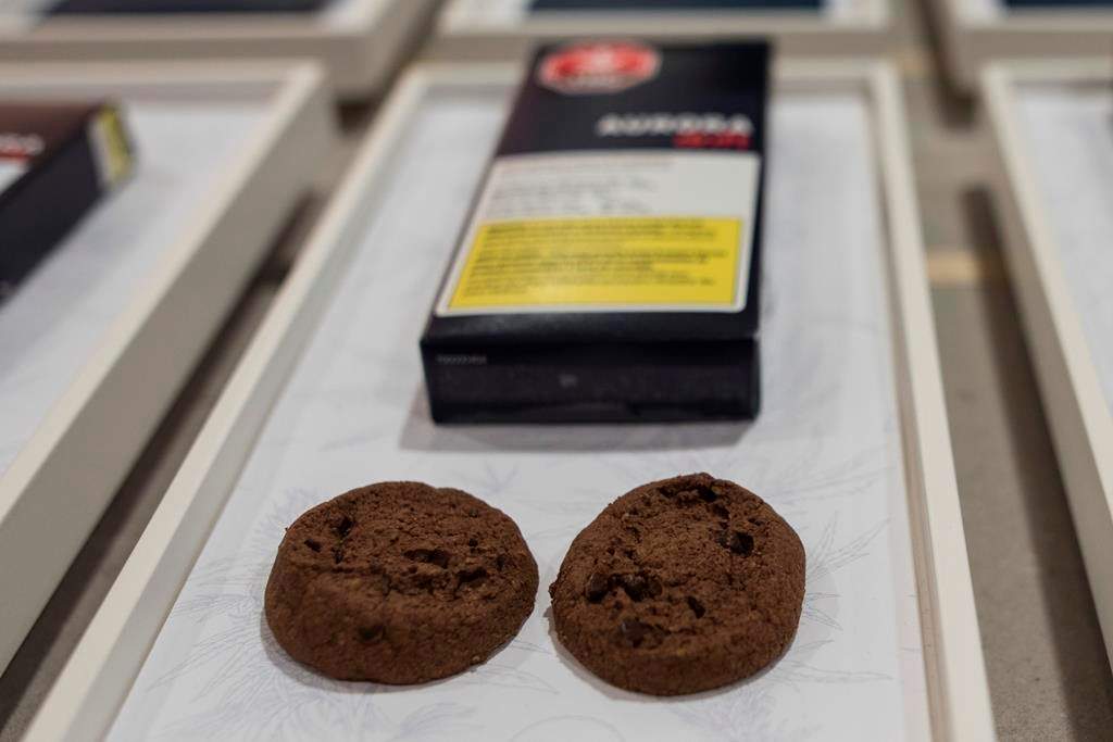 Soft-baked cookies from Aurora Cannabis Enterprises are photographed at the Ontario Cannabis Store in Toronto on Friday, January 3, 2020. The arrival of legal cannabis edibles, vapes and other products in Ontario won't necessarily meet the government's stated goal of cutting into the black market, according to industry observers.