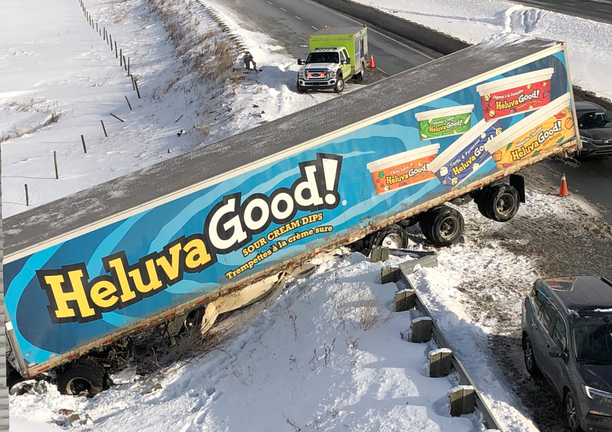 Police say this transport truck crash at around 11 a.m. Thursday. 