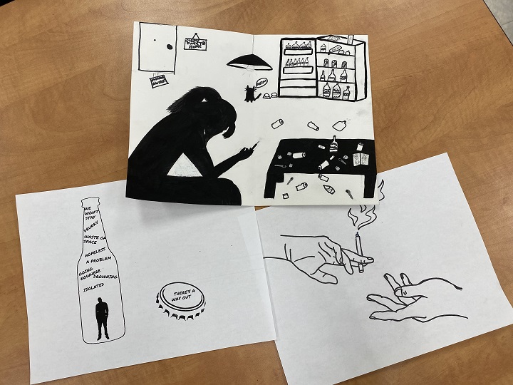 A selection of shirt designs from Sherwood Park students in January 2020