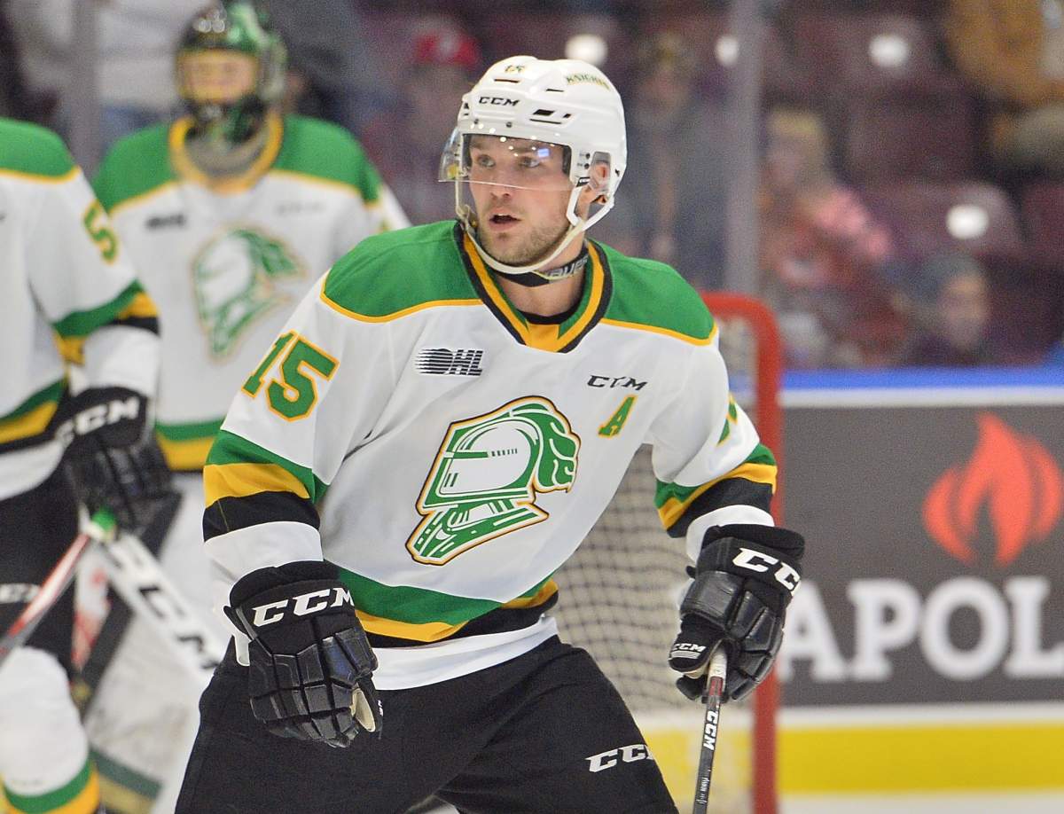 Cole Tymkin of the London Knights. 