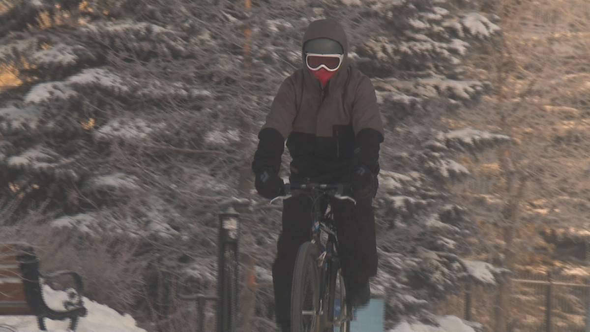 Zane Zaleschuk bikes to work on Wednesday, Jan. 15, 2020. 