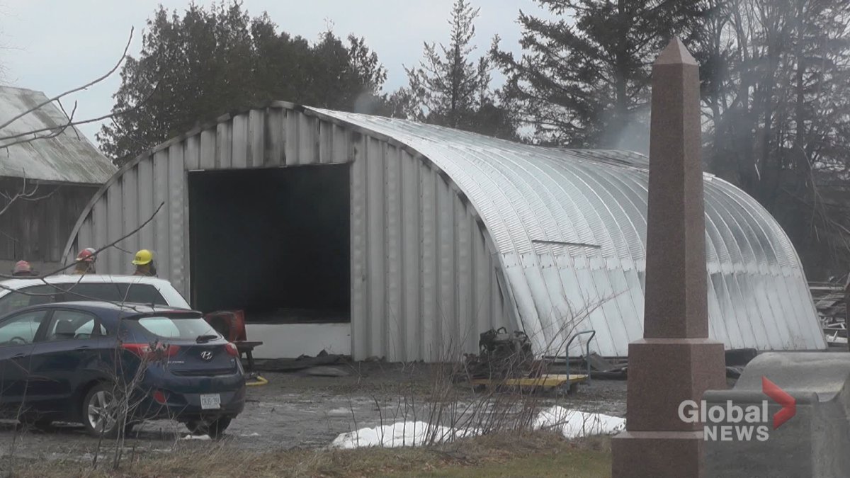 A vehicle caught fire inside a workshop just outside Millbrook on Friday.