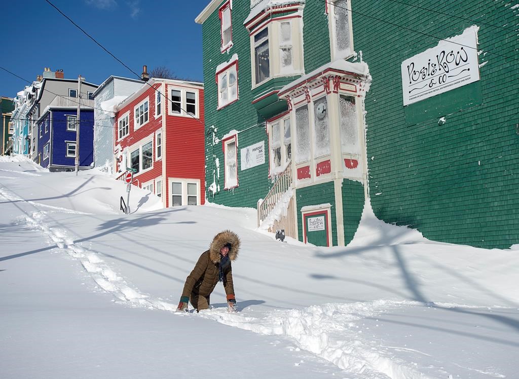 A residents makes her way through the snow in St. John’s on Saturday, January 18, 2020.